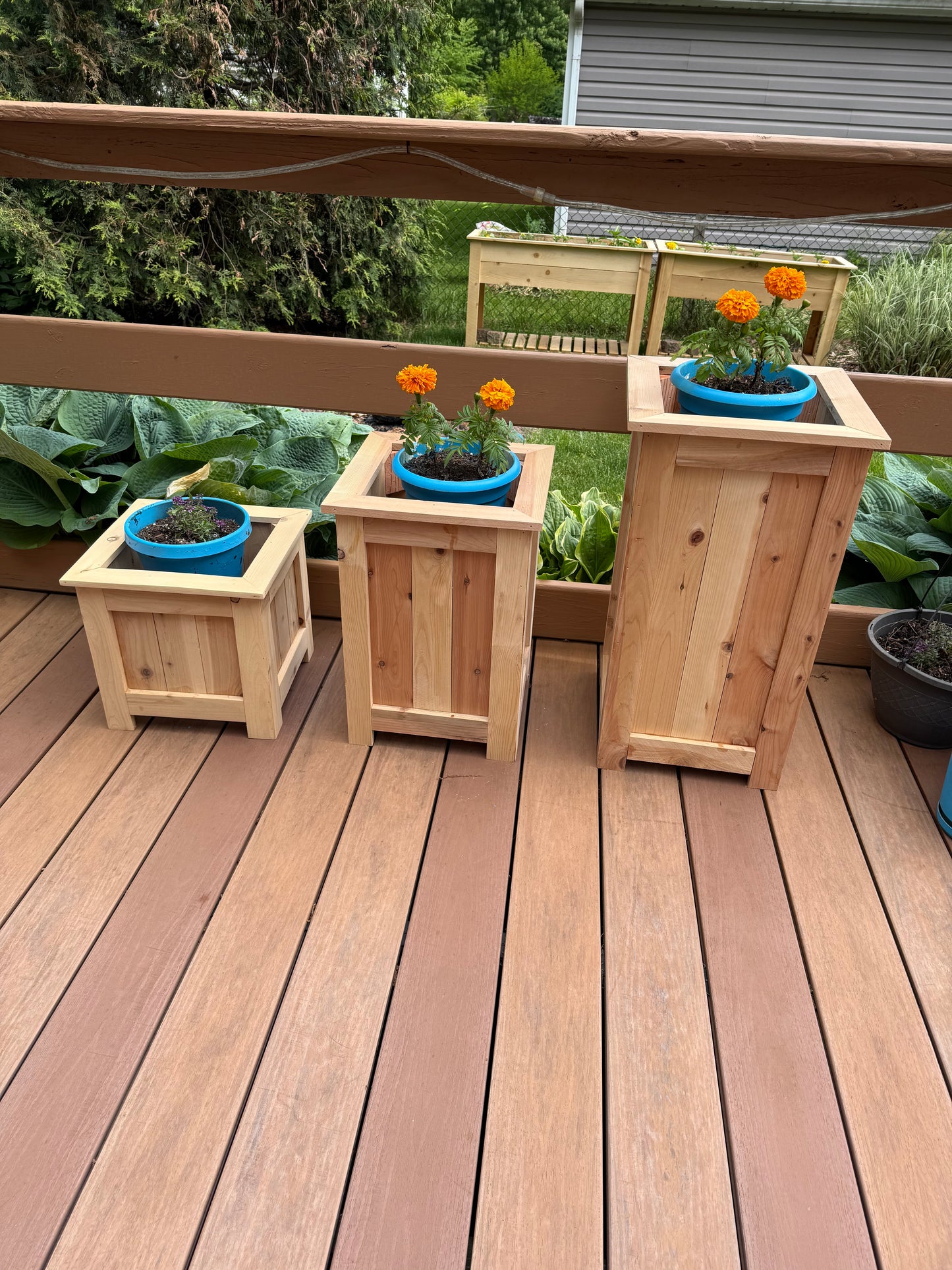 Handmade Cedar Planter Boxes (each or a set of 3)