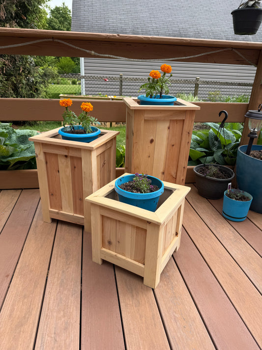 Handmade Cedar Planter Boxes (each or a set of 3)