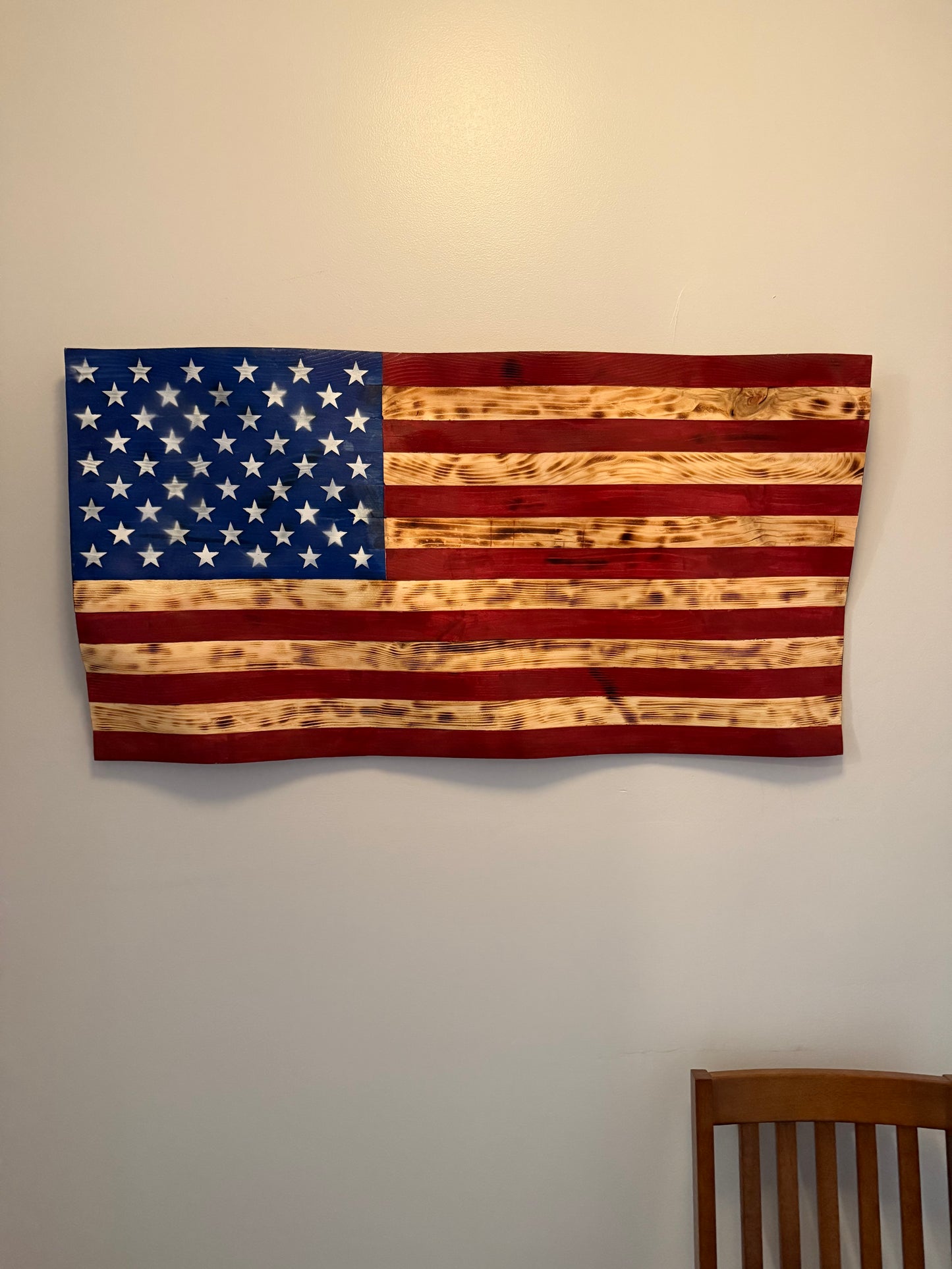 Wavy American Flag – Handcrafted Patriotism in Every Curve