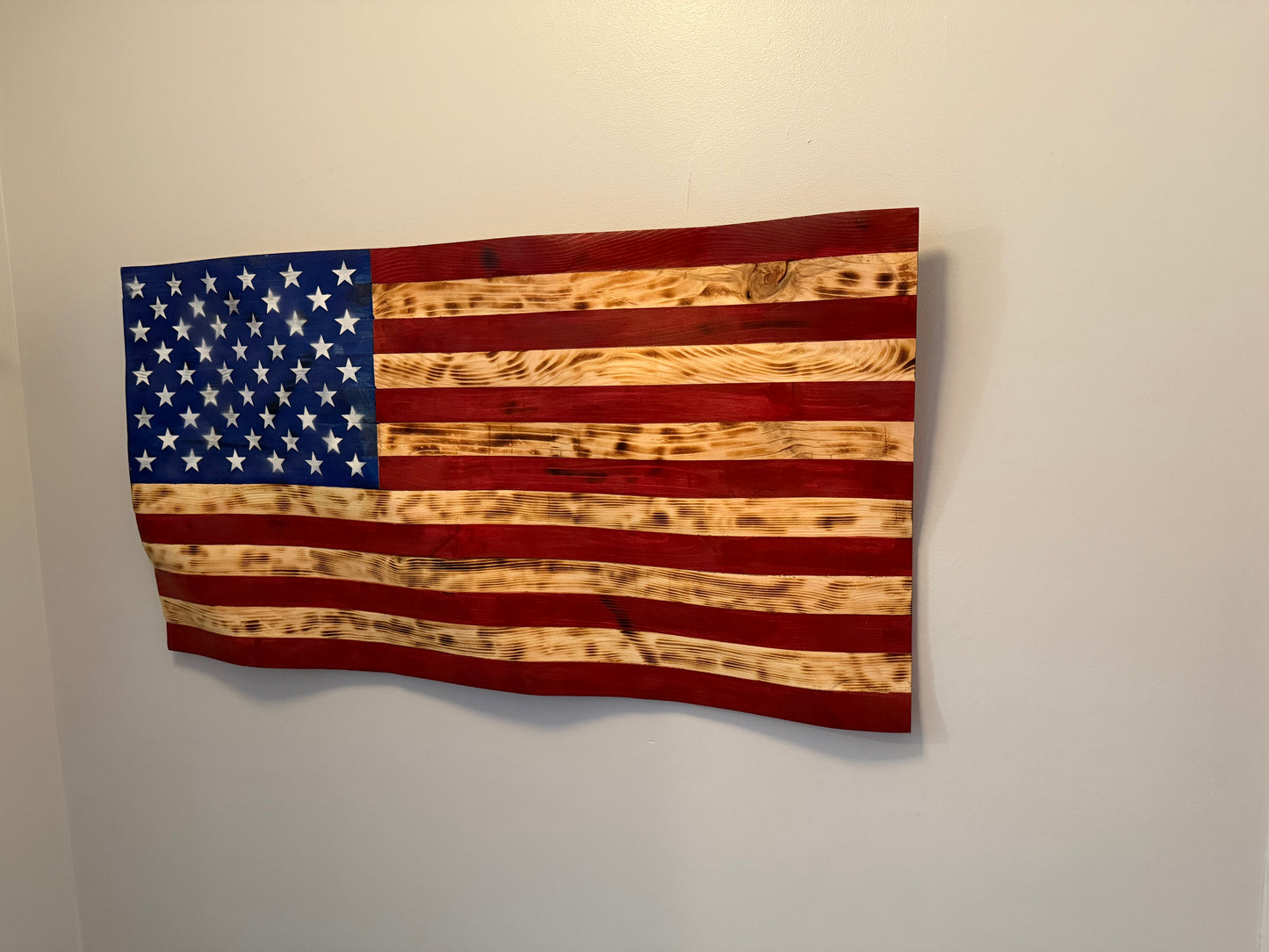 Wavy American Flag – Handcrafted Patriotism in Every Curve