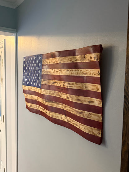 Wavy American Flag – Handcrafted Patriotism in Every Curve
