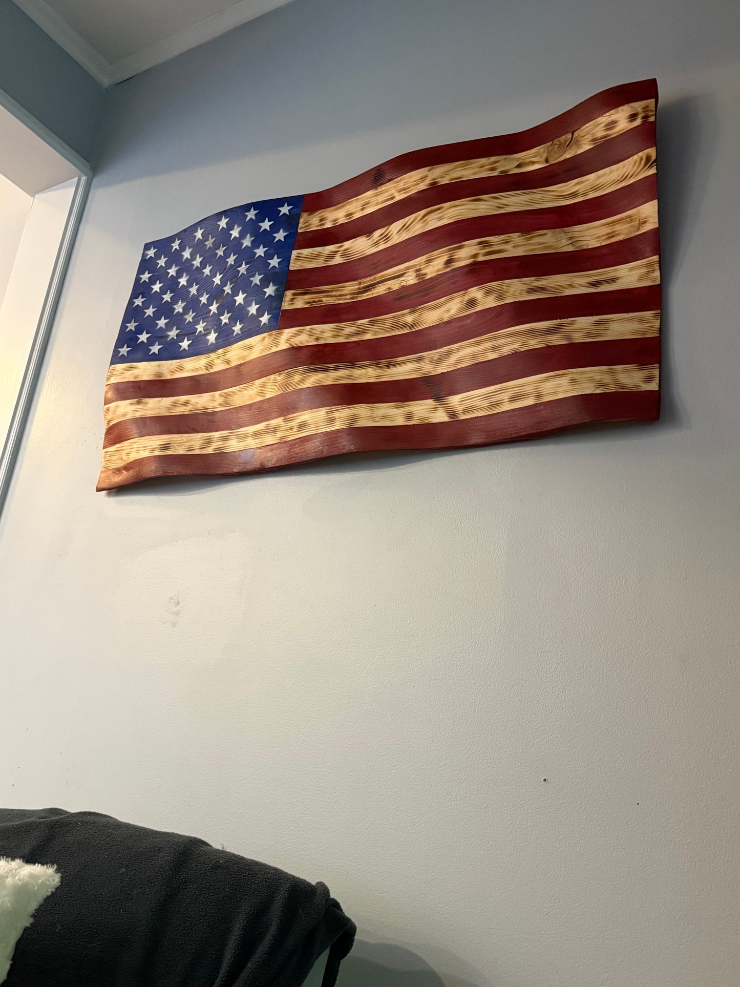 Wavy American Flag – Handcrafted Patriotism in Every Curve
